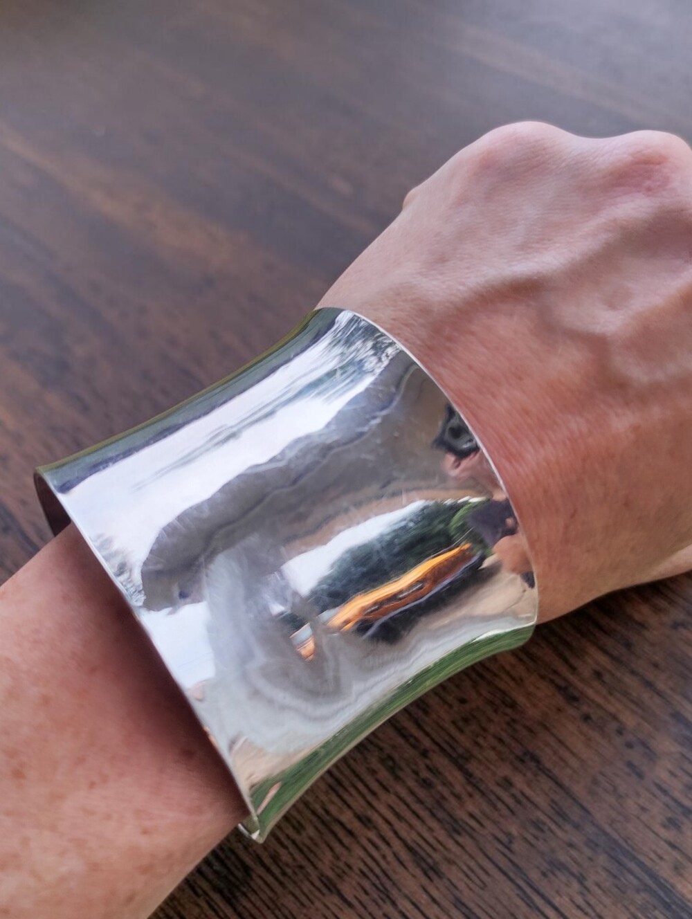 Vintage Wide Sterling Silver Taxco Cuff Bracelet